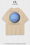 Unisex Women's and Men's Uranus Printed Special Design Oversize T-Shirt Beige