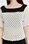 Women's Ecru Openwork Knitted Blouse - 6