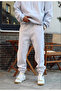 Large Size 2 Thread Men's Gray Tracksuit Bottom