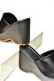 Women's Black Wedge Heeled Slippers K250101509 - 6