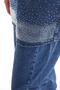 Women's Stone Embroidered Hijab Jeans Jean Top and Bottom Set Dark Blue - 2