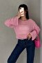Women's Standard Size Long Sleeve Openwork Loose Eyelet Mesh Blouse - 5