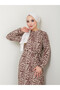 Women's Ethnic Patterned Belted Hijab Dress - 3