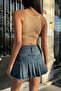 Women's Biscuit Strap Halter Neck Crop Knitwear Undershirt - 4