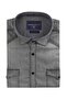 Men's Large Size 118-191 Suitable for Weight Interval Short Sleeve Lycra Flap Double Pocket Denim Shirt Gray - 2