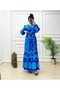 Women's Black Viscose Cotton Patterned Hijab Dress 2423