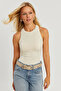 Women's Ecru Corduroy Blouse AYD317 - 4