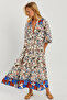 Women's Stone Patterned Loose Maxi Dress GÇ166 - 5