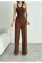 Square Necked, Ruffled, Strapless Bürümcük Jumpsuit Dress - 2