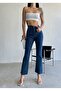 Blue Cropped Straight Fit Jean Pants with Cut-Off Cuffs - 4