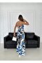 Women's Satin Patterned Double Suit - 4