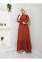 Women's Skirt Frilly Crew Neck Belted Dress - 3