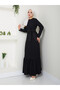 Women's Skirt Frilly Crew Neck Belted Dress - 3