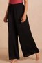 Black Women's Elastic Waist Comfortable Palazzo Pants - 2