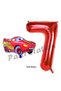 Cars Cars Balloon Concept 7 Years Old Balloon Lightning Mcqueen Balloon and Red Number Balloon Birthday Set