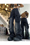 Wash Baggy Retro STAR DETAIL Unisex Jeans/Jean Pants - 5