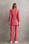 Front Buttoned Woven Maternity and Maternity Top and Bottom Set - 5