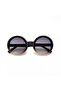 Monica Unisex Large Round Sunglasses Black Rose