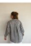Women's Oversize Summer Shirt Black Striped Shirt Black and White Striped Shirt - 4