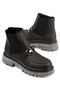 Women's Boots with Elastic Sides, Front Metal Buckle and Trak Sole - 2