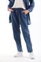 Women's Stone Embroidered Hijab Jeans Jean Top and Bottom Set Dark Blue - 7