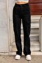 Sendy Black Extra High Waist Lycra Cargo Pocket Palazzo Jean Trousers - 4