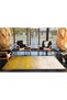 Modern Yellow Creamy Patterned Woven Base Miravip677 - 3
