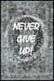 Fiorella Never Give up Written Green Vintage Woven Base Decorative Carpet 7014