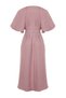 Pink Belted Half Balloon Sleeve Linen Look Woven Shirt Dress TCTSS24EB00014 - 8