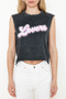 Black Slogan Printed Stone Detailed Washable Relaxed/Comfortable Fit Knitted Tank Top TWOSS24AL00045 - 5