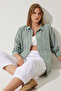 Women's Green Oversize Linen Ayrobin Shirt DD01222