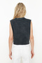 Black Slogan Printed Stone Detailed Washable Relaxed/Comfortable Fit Knitted Tank Top TWOSS24AL00045 - 6