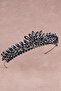 Crystal Jewelled Bridal Crown For Wedding Princess Bride Costume Crown Navy Blue - 5