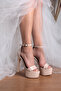 7-9400 15cm Single Band Nude Patent Leather Bridal Shoes - 3