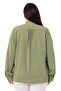 Plus Size Pistachio Green Shirt with Halter Detail and Cuffs - 3