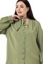 Plus Size Pistachio Green Shirt with Halter Detail and Cuffs - 4