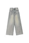Blue Antique Retro Baggy Unisex Wide Leg Pants Jeans - 4