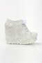High Wedge Heeled Daisy Pearl Wedding Dress Evening Dress Shoes - 4