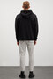 Hannes Men's Hooded Snap Closure Printed Black Sweatshirt - 5