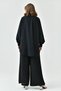 Women's Black Long Sleeve Shirt and Pleated Wide Leg Black Pants Bottom-Top Set 2051 - 3