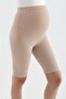 Ribbed Over Knee Biker Flexible Adjustable Waist Maternity Leggings - 2