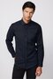 Modern Slim Fit Long Sleeve Cotton Easy-Iron Dobby Black Men's Shirt - 3