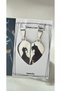 Steel Cat Women Bat Man Matching Heart Couple Necklaces