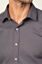 Modern Fit Long Sleeve Dobby Tie Men's Gray Shirt - 3