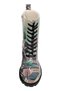 Women's Vegan Leather Multicolored Long Boots - Buildings Design - 7