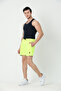 Men's Neon Yellow-black Garnished Embroidered Pool-Sea Shorts - 5