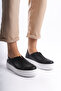 Helena Monroe Black Laceless Genuine Leather Sneaker Daily Shoes - 2