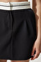 Women's Black Contrast Line Knitted Skirt Ub00272 - 5