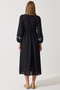 Women's Black Embroidery Detailed Oversize Linen Dress RG00027 - 8