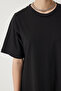 Women's Black Crew Neck Loose Comfortable Combed Cotton Dress BP00158 - 5